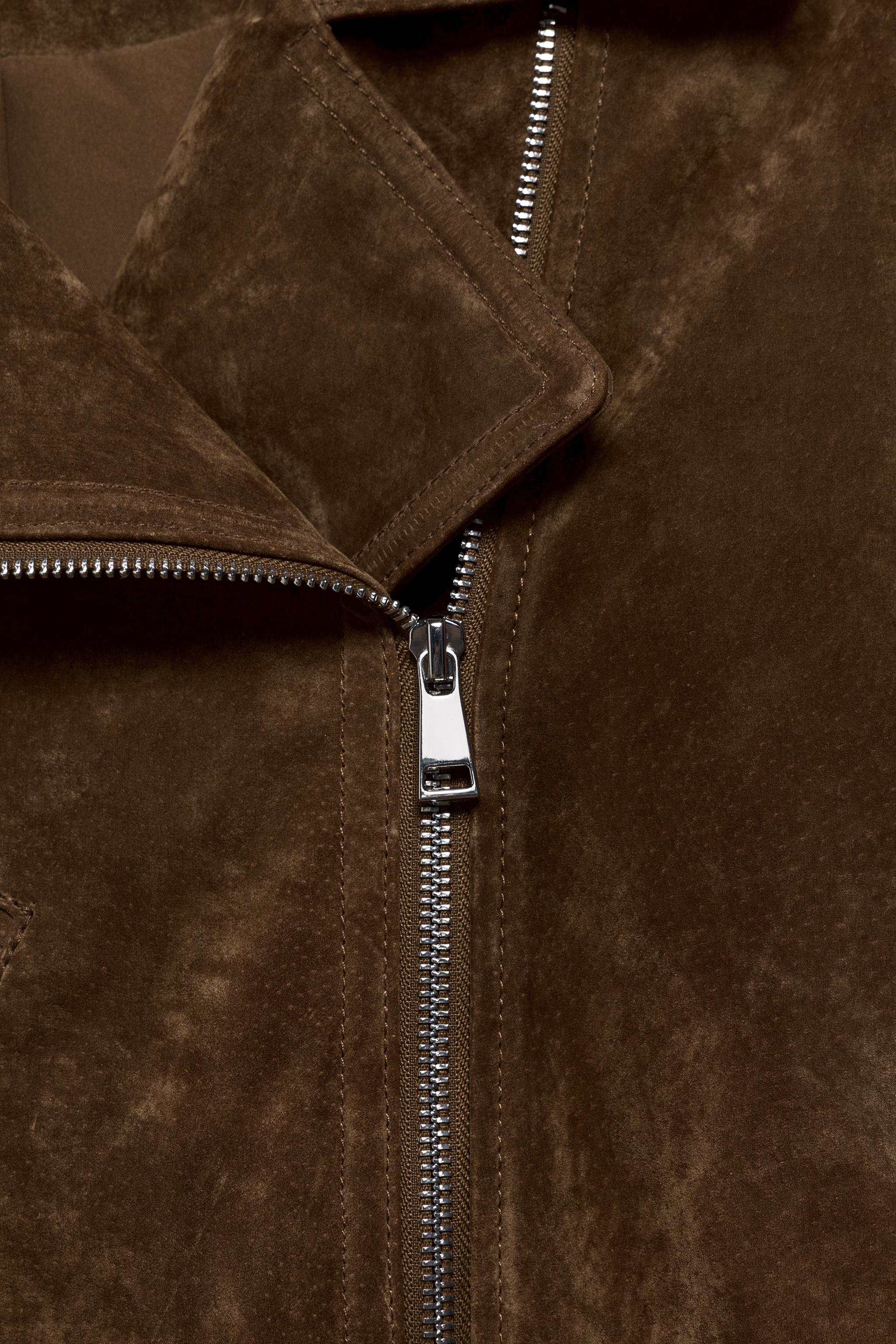 100% SUEDE LEATHER SHORT JACKET WITH BELT